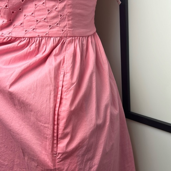 Gap Cami Eyelet Smocked Back Coral Frost Day Dress Spaghetti Strap Size Large G - Picture 13 of 17